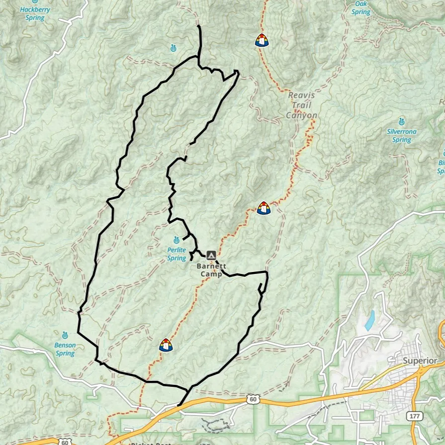 Day Trip on Montana Mountain: "Pucker Ridge" A trail map snapshot for a recent day trip.